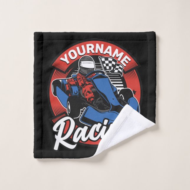 Personalisiert Go Kart Extreme Racing Karting Race Badhandtuch Set (Waschlappen)