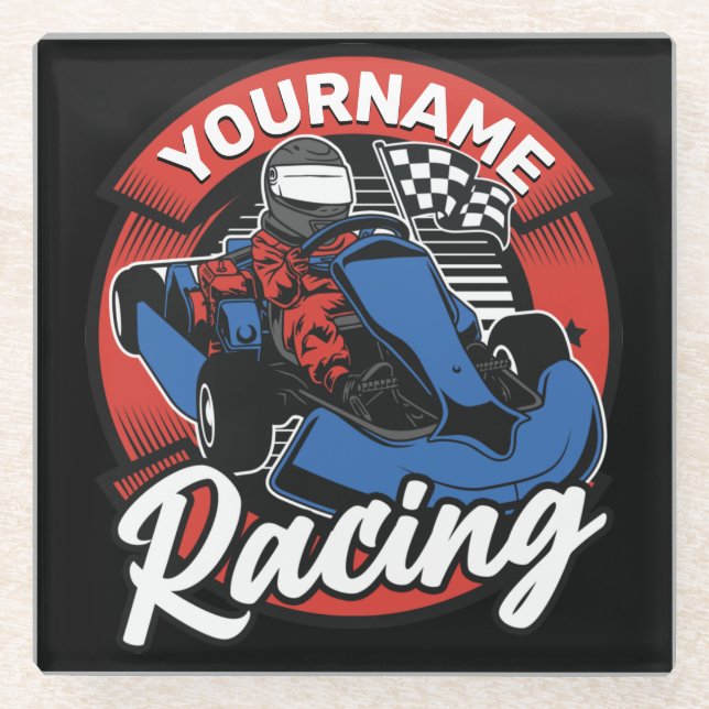 Personalisiert Go Kart Extreme Racing Karting Race Glasuntersetzer (Vorderseite)