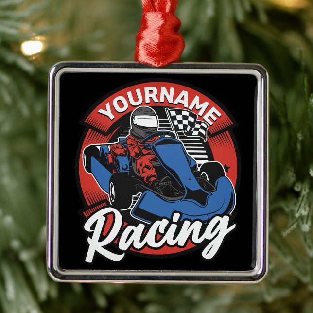 Personalisiert Go Kart Extreme Racing Karting Race Ornament Aus Metall (Von Creator hochgeladen)