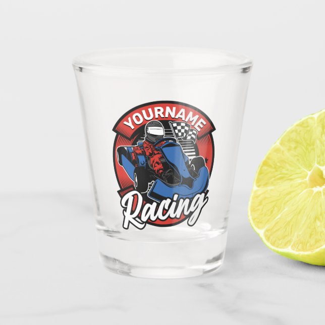 Personalisiert Go Kart Extreme Racing Karting Race Schnapsglas (Vorderseite)