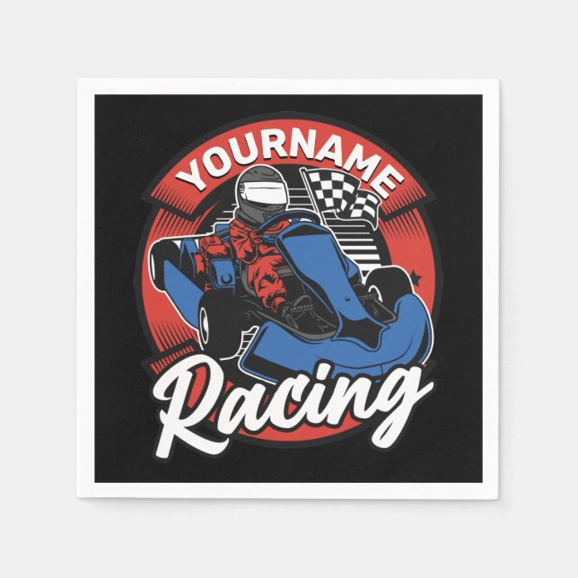 Personalisiert Go Kart Extreme Racing Karting Race Serviette (Vorderseite)