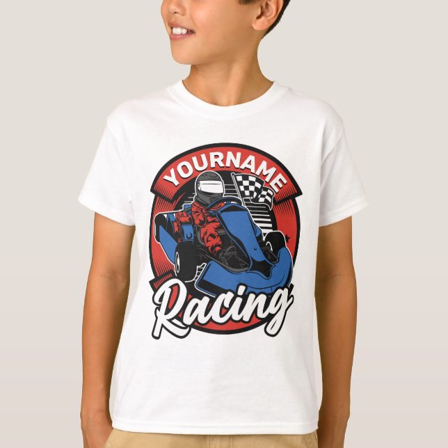 Personalisiert Go Kart Extreme Racing Karting Race T-Shirt (Vorderseite)