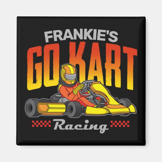 Personalisiert Go Kart Racing Motorsport Karting Magnet (Vorne)