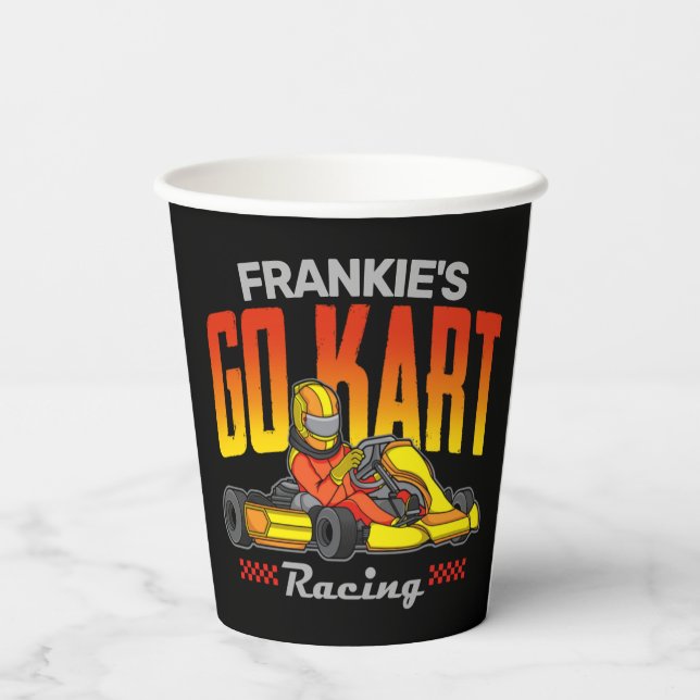 Personalisiert Go Kart Racing Motorsport Karting Pappbecher (Rückseite)