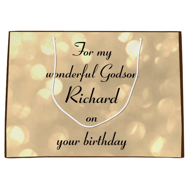 Personalisiert Godson Birthday Große Geschenktüte (Vorderseite)