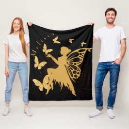 Personalisiert Gold Butterfly Fairy Fleecedecke
