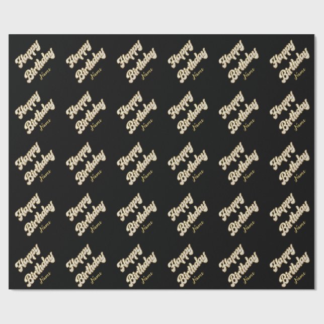 Personalisiert Gold Elegante Geburtstagsgeschenkta Geschenkpapier (Flach)