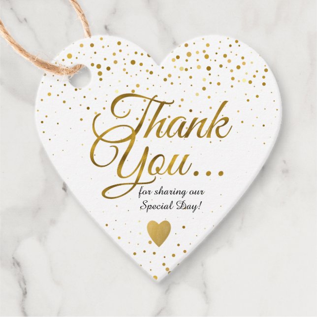 Personalisiert Gold Gastgeschenk Hochzeit Vielen D Geschenkanhänger (Vorderseite)