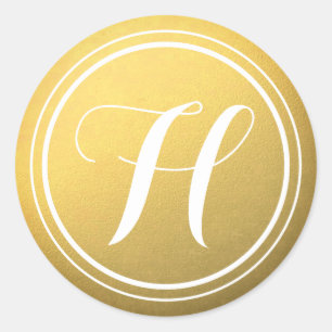 Personalisiert Gold Monogram Stickers