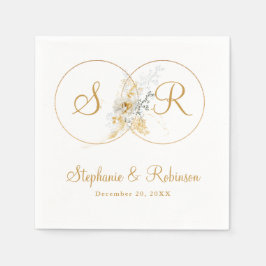Personalisiert Gold Monogram Wedding Paper Serviette