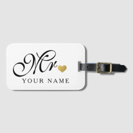 Personalisiert Gold Mr. Groom Husband Newlyweds Gepäckanhänger