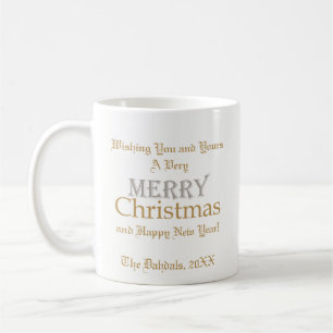 Personalisiert Gold Silver Frohe Weihnachten Tasse