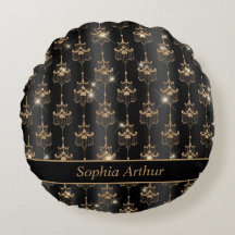 Personalisiert Gold Sparkle Kronier Pattern Schwar