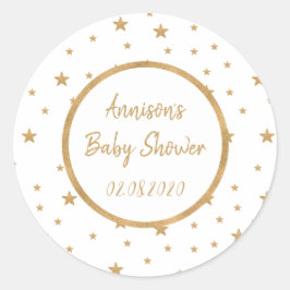 Personalisiert Gold Star Glitzer Sparkle Kinderdus Runder Aufkleber