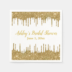 Personalisiert Gold Tropfen Brautparty Custom Part Serviette