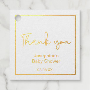 Personalisiert Gold Vielen Dank Script Baby Dusche Geschenkanhänger