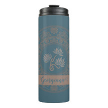 Personalisiert Golden Aquamarin Rokoko Lotus Dot M