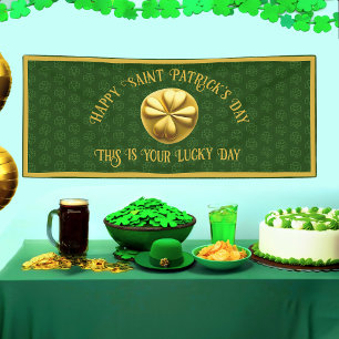 Personalisiert Golden Kleeblatt St. Patrick's Day Banner