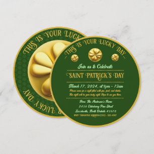 Personalisiert Golden Kleeblatt St. Patrick's Day Einladung