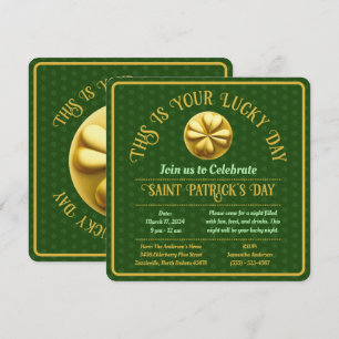 Personalisiert Golden Kleeblatt St. Patrick's Day Einladung