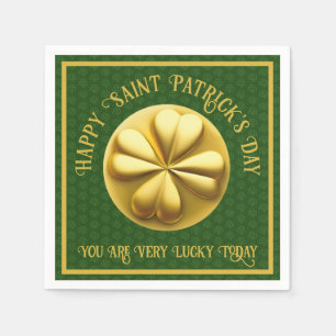 Personalisiert Golden Kleeblatt St. Patrick's Day Serviette