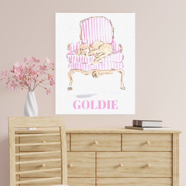 Personalisiert Golden Retriever Art Hund Lover Pre Leinwanddruck (Von Creator hochgeladen)
