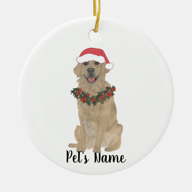 Personalisiert Golden Retriever Keramik Ornament (Vorne)