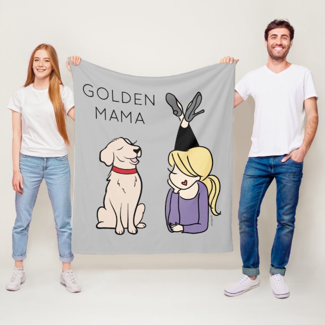Personalisiert Golden Retriever Mama Fleecedecke (Beispiel)