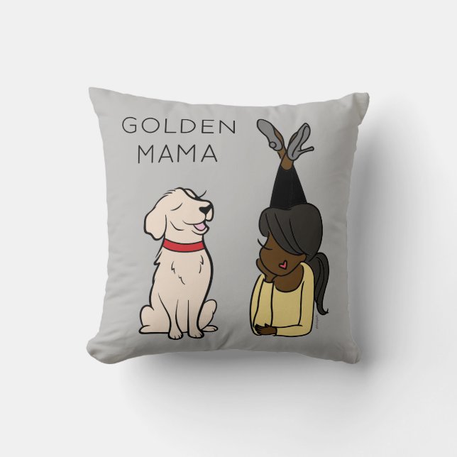 Personalisiert Golden Retriever Mama Throw Kissen (Vorderseite)