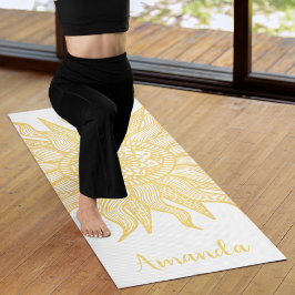 Personalisiert Golden Sun Boho Mandala Yogamatte