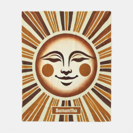 Personalisiert Golden Vintag Boho Sun Geschenk Fleecedecke