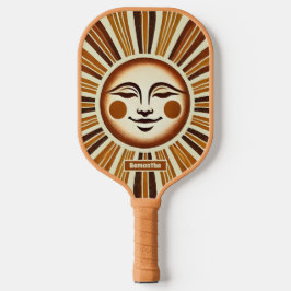Personalisiert Golden Vintag Boho Sun Geschenk Pickleball Schläger