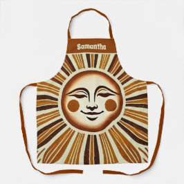Personalisiert Golden Vintag Boho Sun Geschenk Schürze