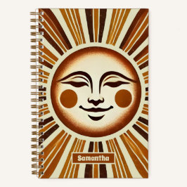 Personalisiert Golden Vintag Boho Sun Gift Journal Notizbuch