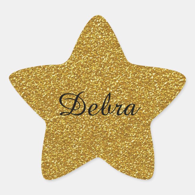 personalisiert goldgelb  Stern-Aufkleber (Vorderseite)