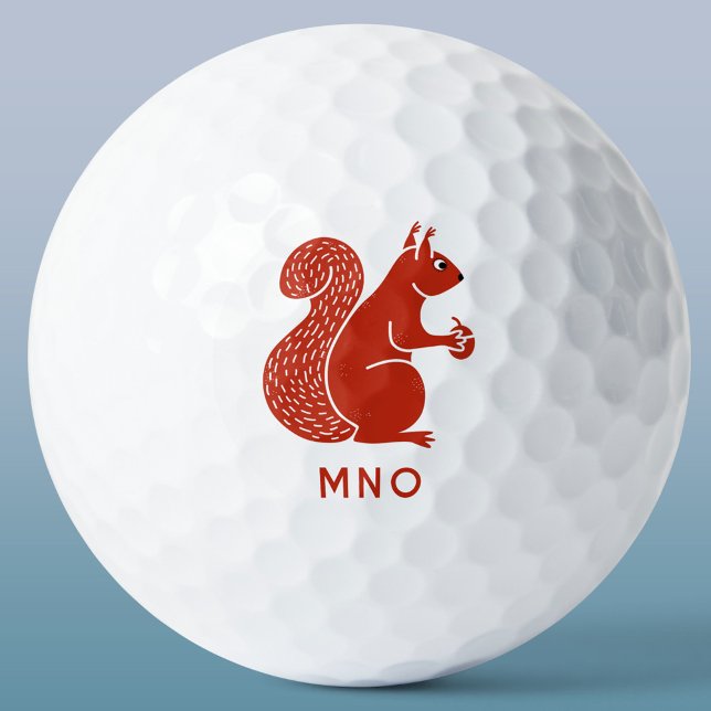 Personalisiert Golfball (Red squirrel personalized monogram initials golf ball for wildlife and animal lovers)