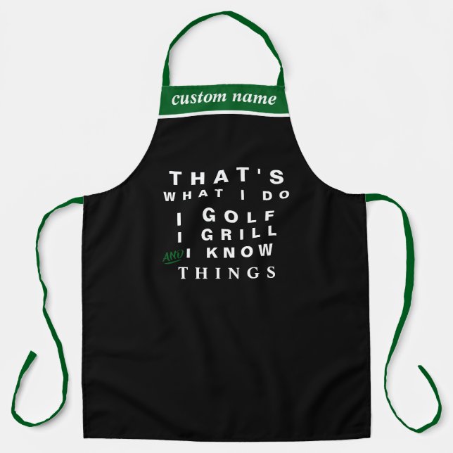 Personalisiert Golfer Grill GRILLEN Koch Mens Wome Schürze (Vorderseite)