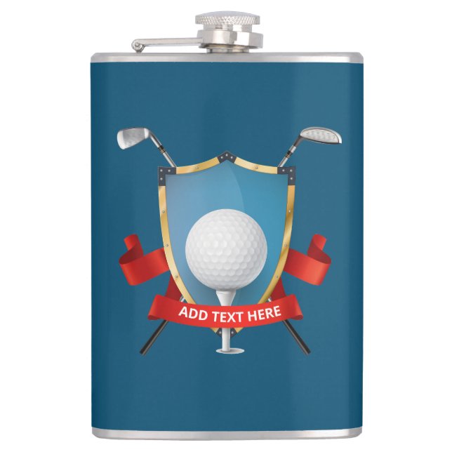 Personalisiert Golfers Vinyl-Wrapped Flask Flachmann (Vorderseite)