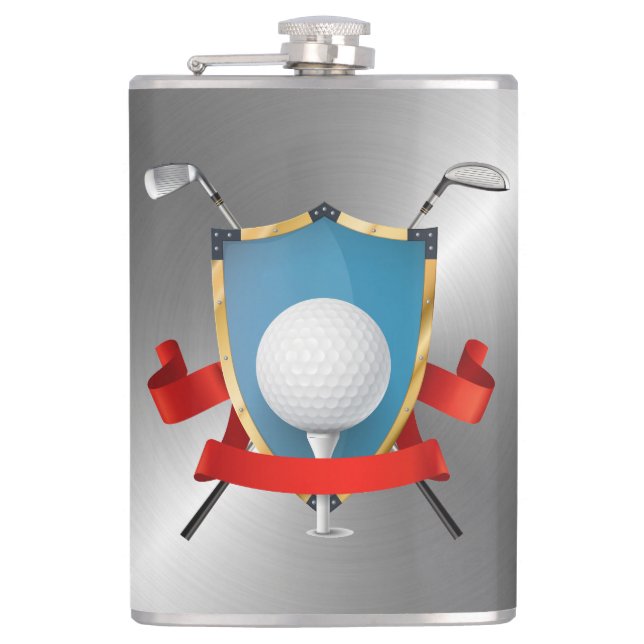 Personalisiert Golfers Vinyl-Wrapped Flask Flachmann (Vorderseite)