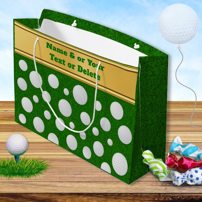Personalisiert, Golfgeschenktasche, Golfbälle Große Geschenktüte (Personalized, Golf Gift Bags. Large Golf Gift Bag for your Gold themed party and golf party supplies)