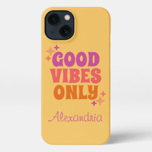 Personalisiert Good Vibes Yellow iPhone Hülle