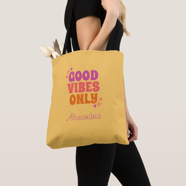 Personalisiert Good Vibes Yellow Tasche (Von Nahem)