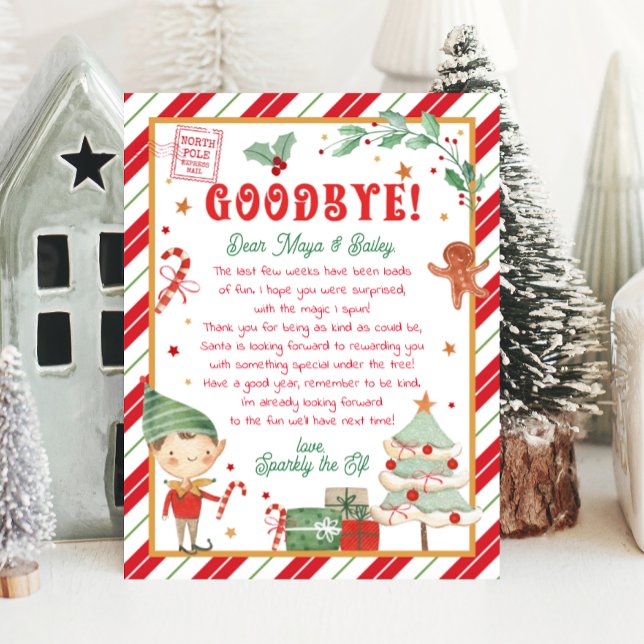 Personalisiert Goodbye Elf Brief Weihnachten (Goodbye elf letter is a perfect way to add magic to Christmas. Saying goodbye to your Christmas elf.)