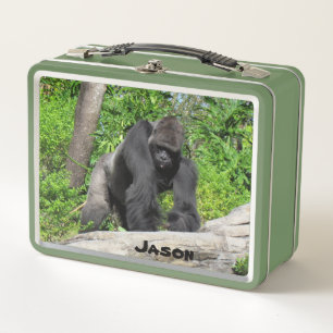 Personalisiert Gorilla  Metall Brotdose