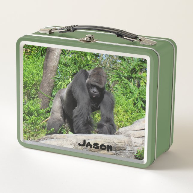 Personalisiert Gorilla  Metall Brotdose (Vorderseite)