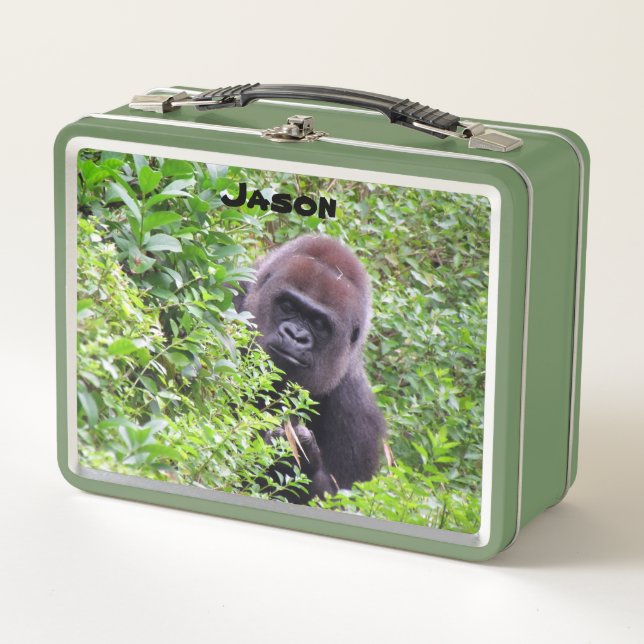 Personalisiert Gorilla Metall Brotdose (Vorderseite)