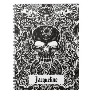 Personalisiert Gothic Skull Dark Art Notebook Notizblock