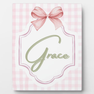 Personalisiert Grace Baby Girl Kinderzimmer Bow&Gi Fotoplatte