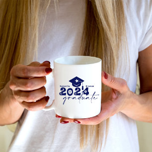 Personalisiert Graduate Class of 2024 Navy Blue Kaffeetasse