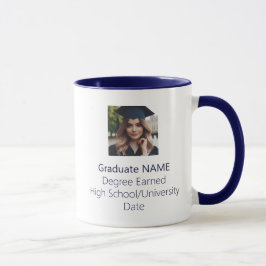 Personalisiert Graduate Foto Abschluss Navy Blue Tasse